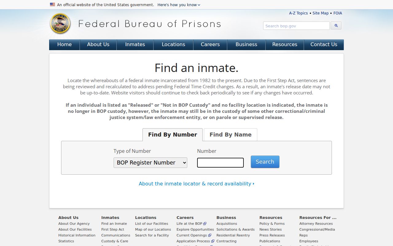 Hancock County arrest lookup federal inmate locator interface