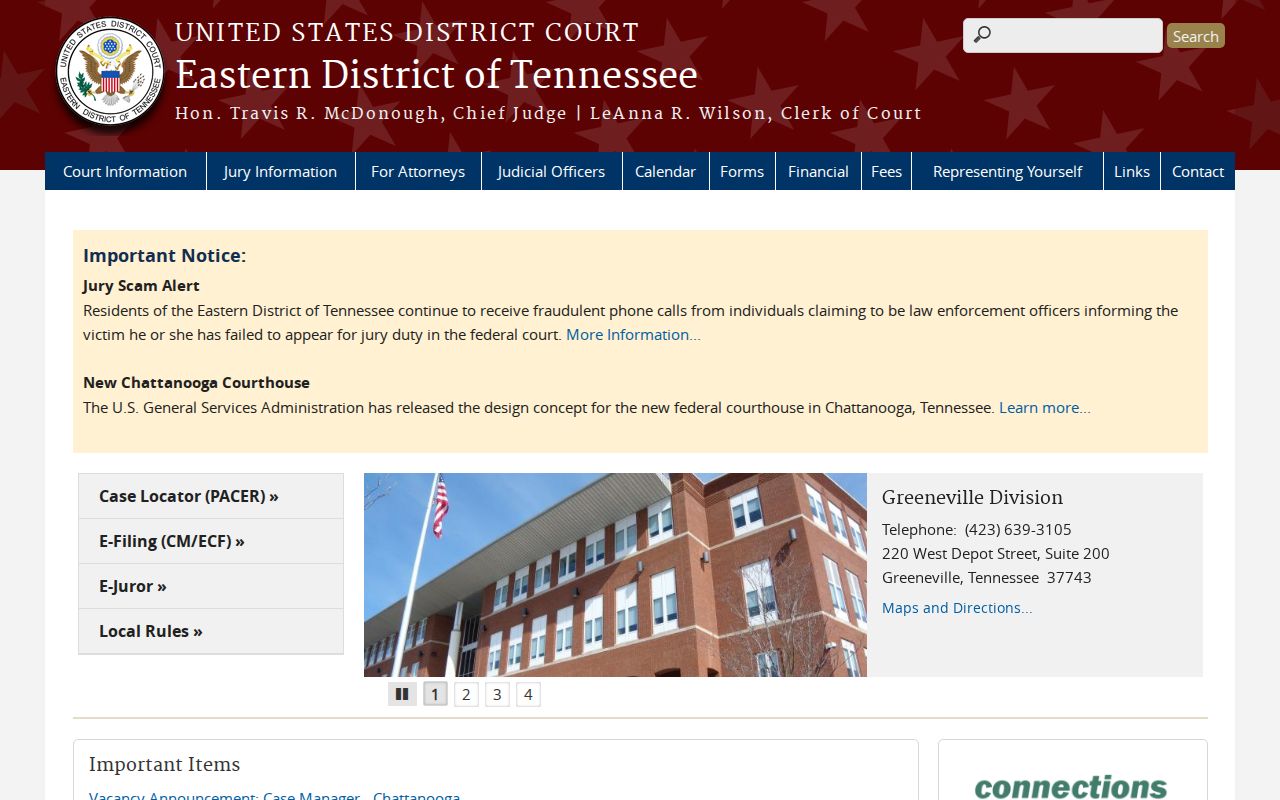 Eastern District federal court for Hancock County criminal cases