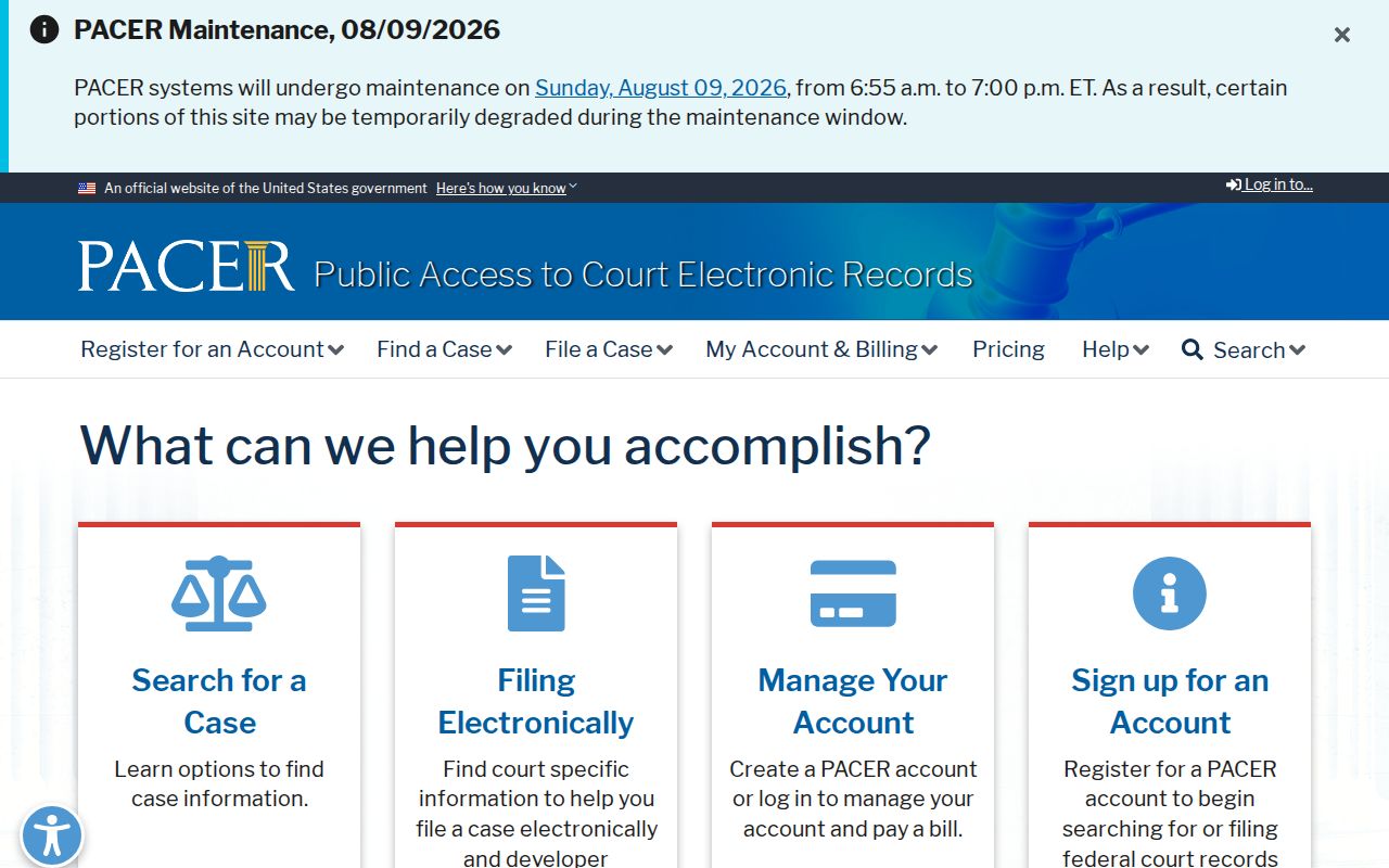 PACER search for federal Hancock County criminal court cases