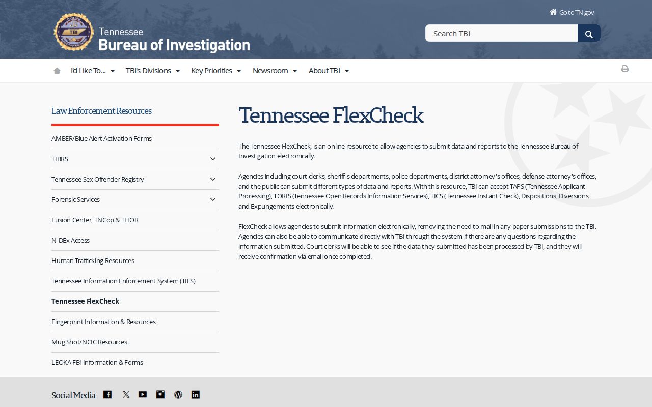 Hancock County criminal history fingerprint reporting flow
