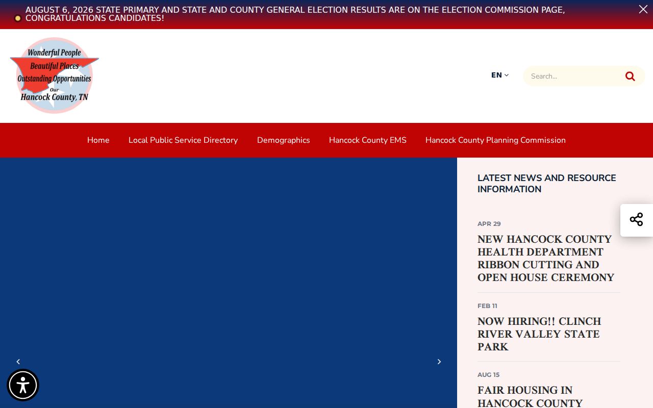 Hancock County criminal history government directory