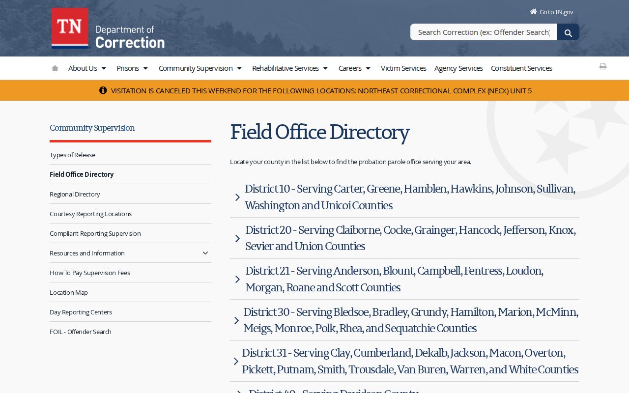 Hancock County sex offender registry supervision office directory