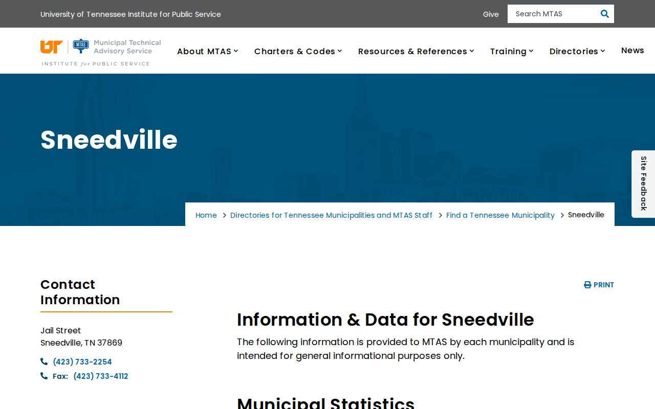 Sneedville criminal records Town Hall directory